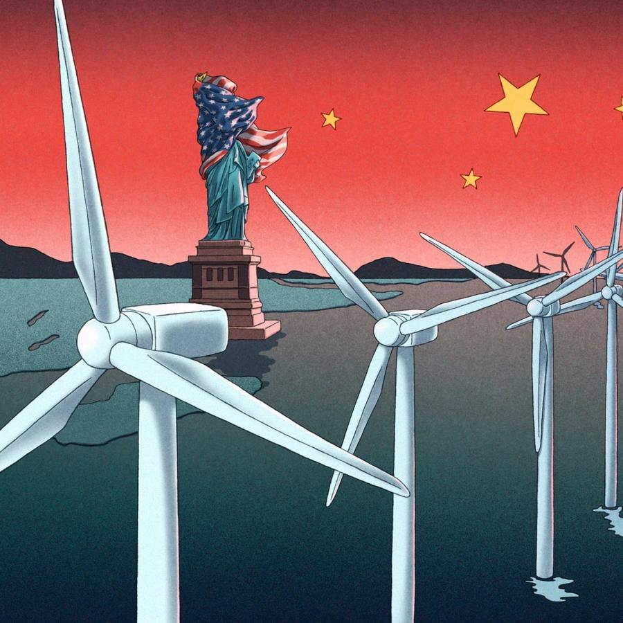 editorial illustration magazine 2025 — American isolationism by Xinmei Liu for The Economist