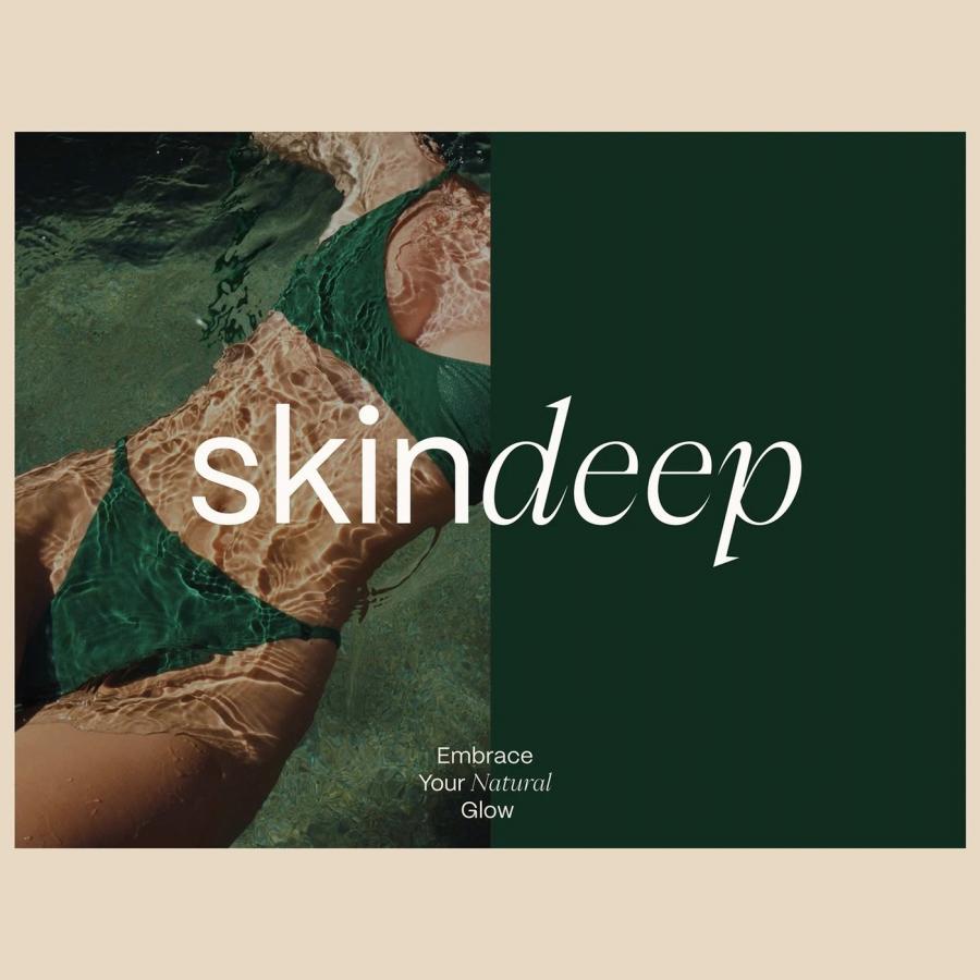 Skincare brand identity packaging design typography boxes and bottles renders