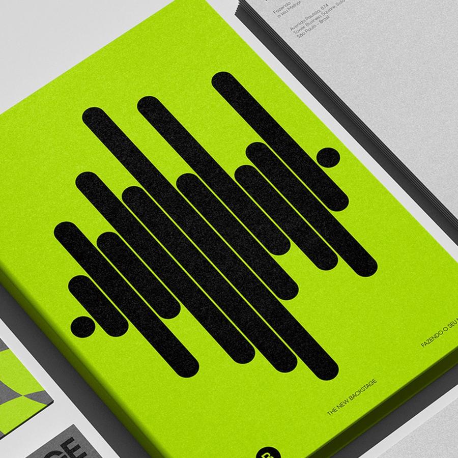 TNB brand identity tactile neon lime brand manual and illuminated outdoor transit poster