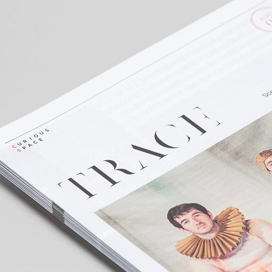 Trace Magazine editorial design masthead typography by SocioDesign