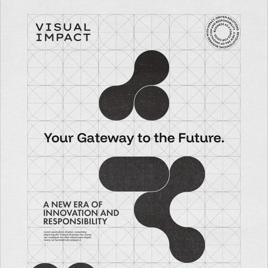 Visual Impact brand identity design animated monogram by Shiraz & Daryan