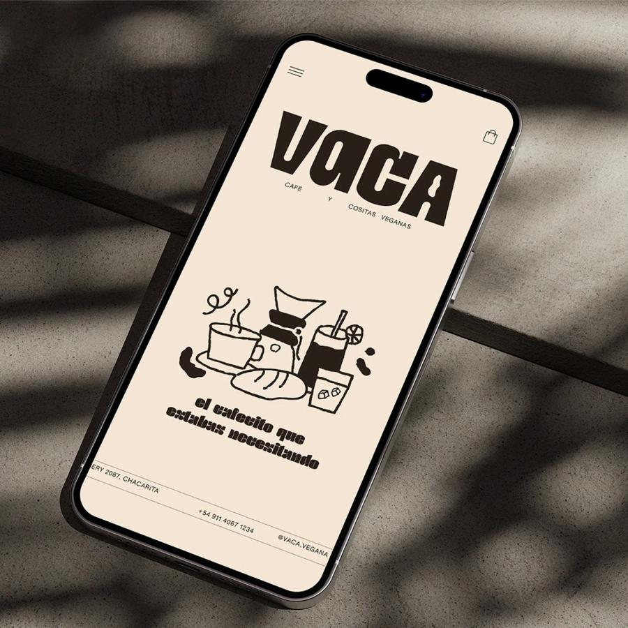 VACA Branding hero shot — display typography design by Micaela Gushiken