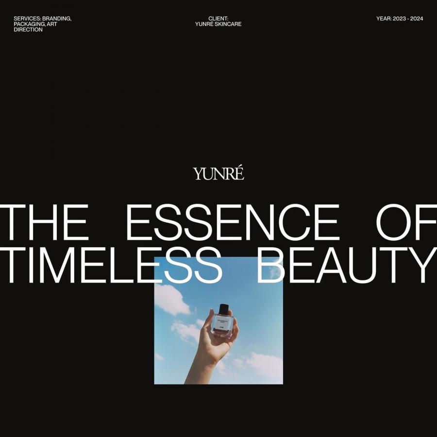 Yunré skincare branding Owlsome Studio branding product line display