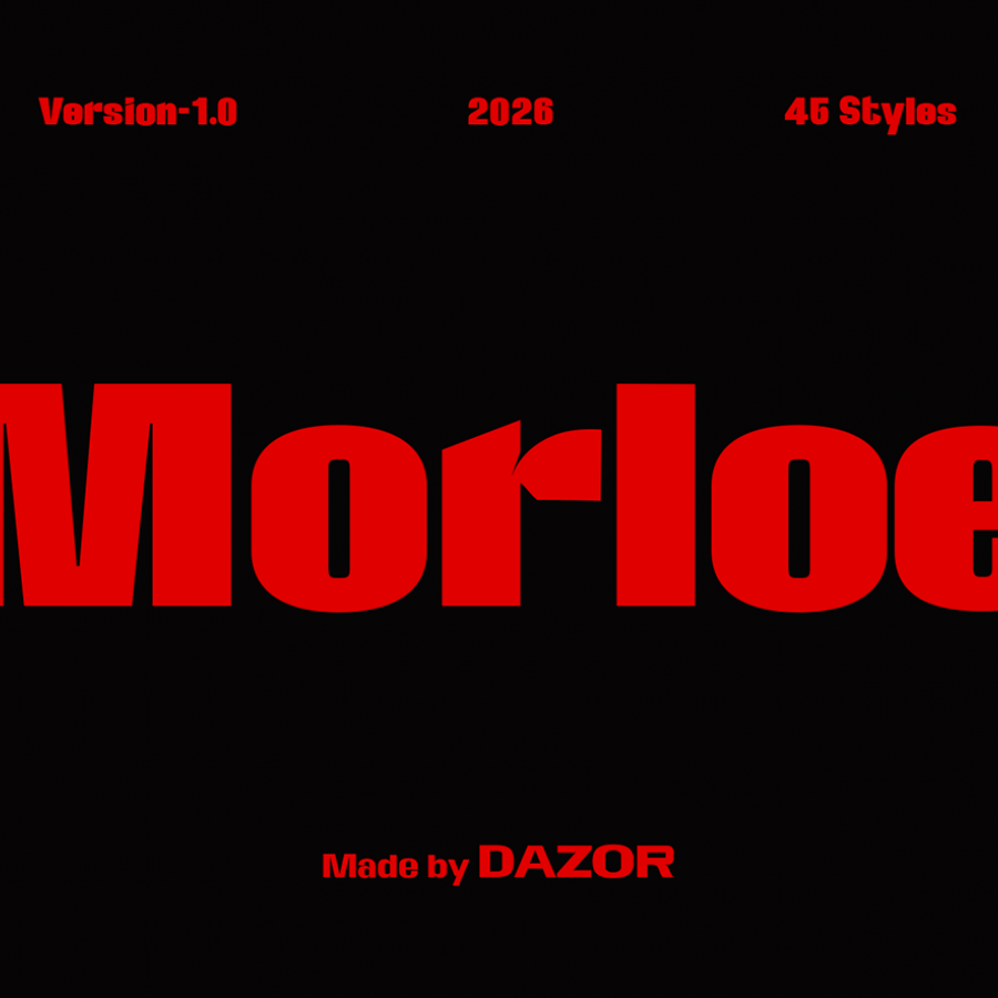 Morloe variable font typography hero graphic mockup by Dazor