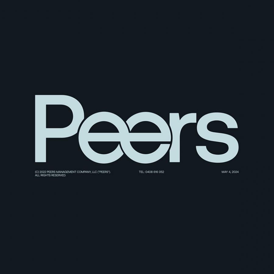 Peers branding wordmark and interlocking typography logotype