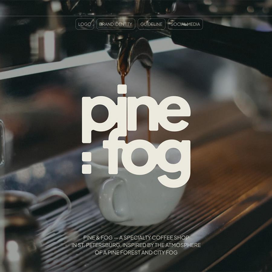 Pine & Fog branding hero layout mockup