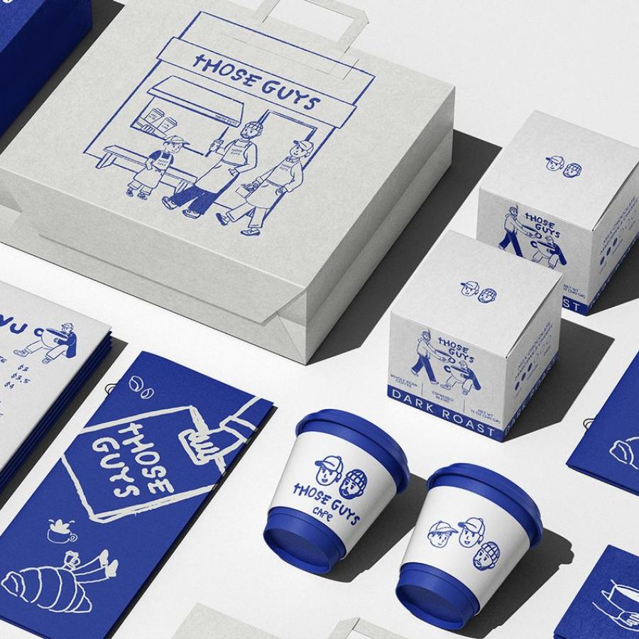 THOSE GUYS CAFE branding hero coffee packaging mockup