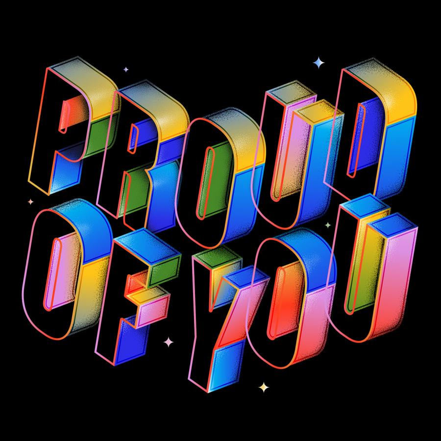 Type 1.1 isometric 3D typography and colorful lettering artwork