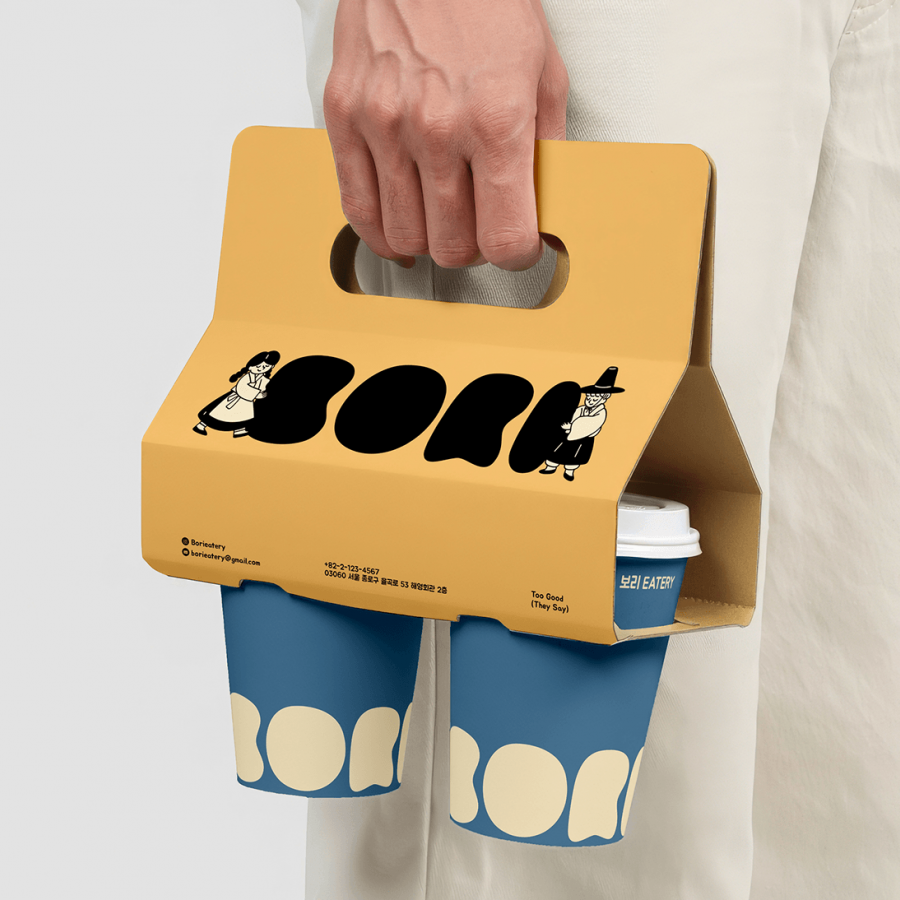 Bori Cafe branding hero layout mockup